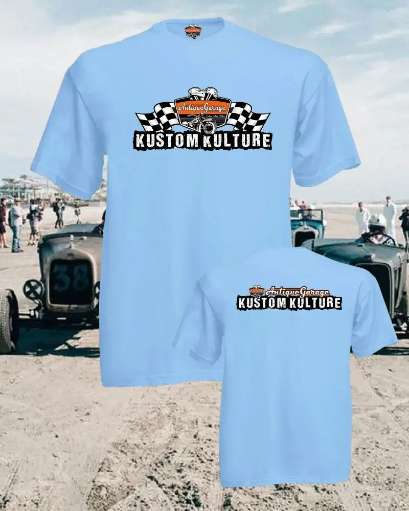 Tričko KUSTOM KULTURE MODRÉ