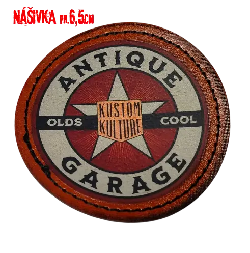 kožená nášivka Antique Garage STAR