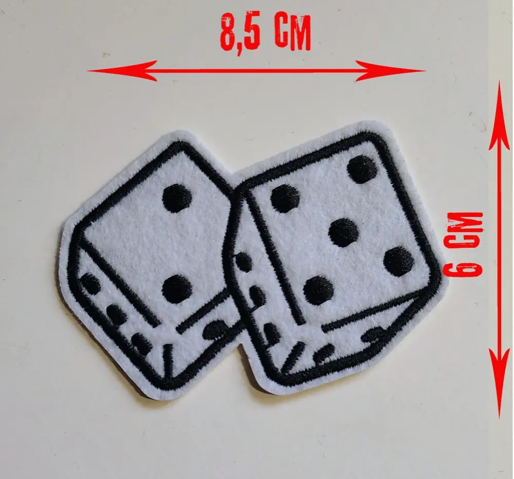 Nášivka Bílé kostky / Dice white