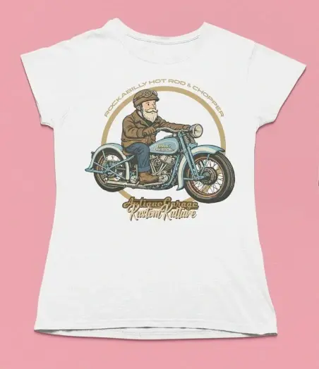 Dámské tričko MOTORCYCLE Chopper Antique Garage