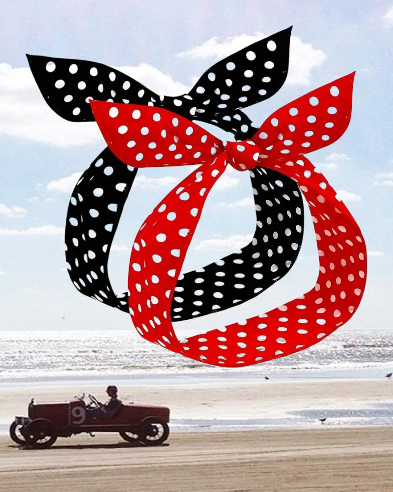 Stuha do vlasů Rockabilly PinUp - černá