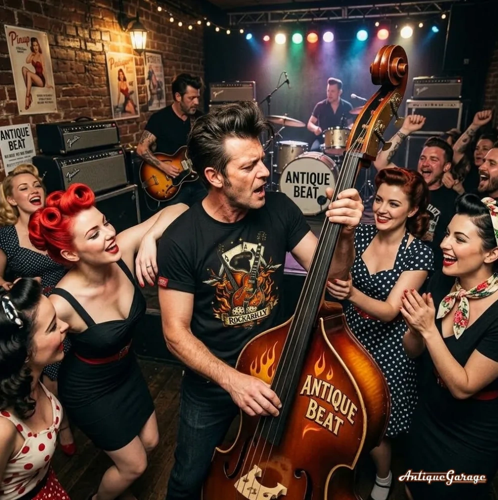Tričko Rockabilly & Flame Guitar